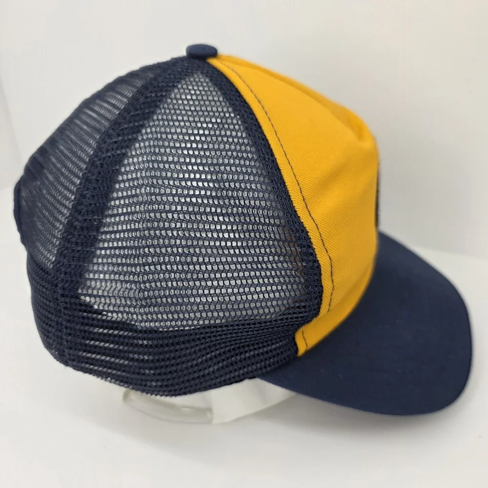 VTG Cub Scouts Wolves Trucker Hat USA Made Snapback Cap Blue Yellow Adjustable